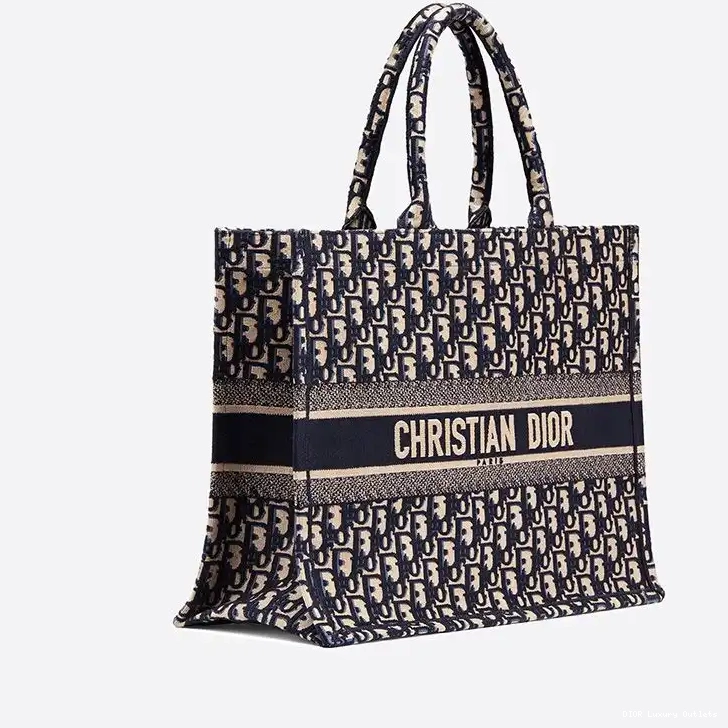Cheap Oblique Book Dior Canvas Tote Blue Motif 0705 Luxury